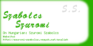 szabolcs szuromi business card